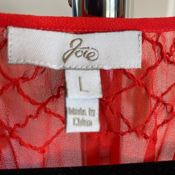 Joie 100% Silk Blouse and matching tank, bright apricot, Size Large - Picture 2 of 11